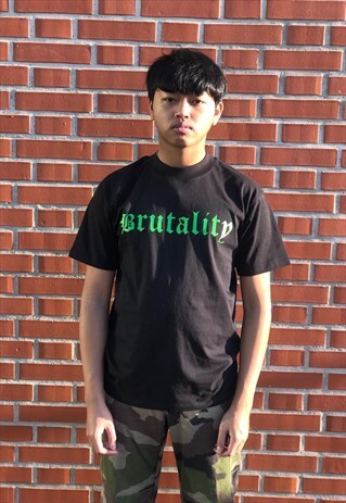 BAAD T-SHIRT BLACK BRUTALITY (GREENDARKFLUO)