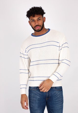 VINTAGE KNITWEAR JUMPER IN WHITE NK78