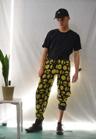 FESTIVAL CRAZY PRINT EMOJI TROUSERS / UNISEX