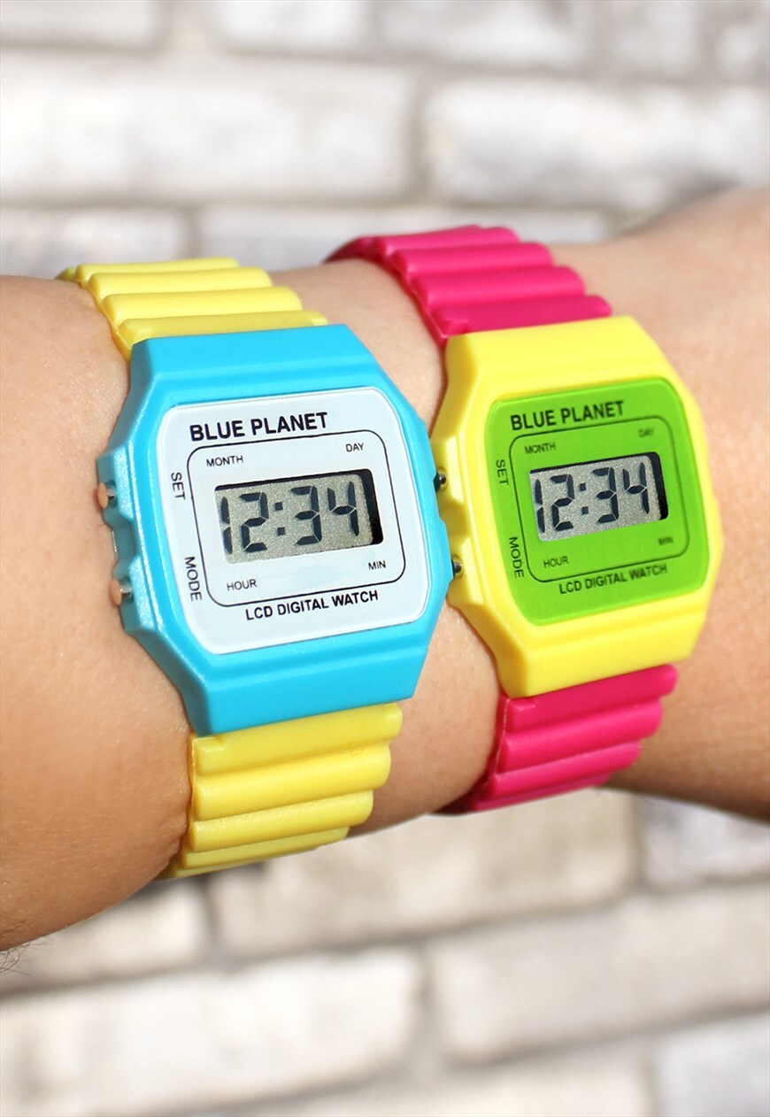 blue planet lcd digital watch instructions