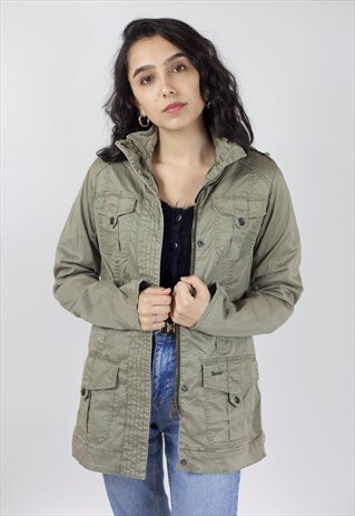 VINTAGE BARBOUR KHAKI GREEN LIGHT JACKET