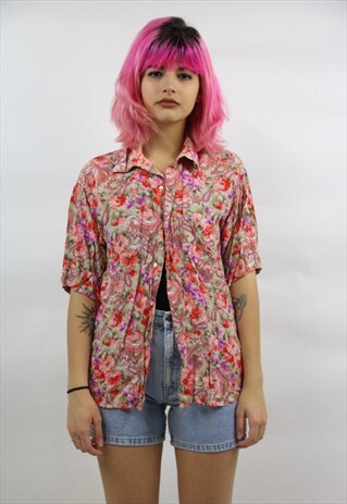 VINTAGE 90'S PINK FLORAL SHIRT
