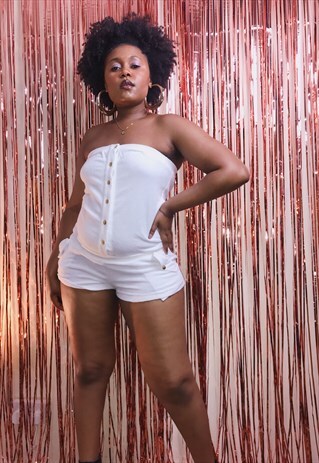 VINTAGE STYLED VELOUR ROMPER BY T-BAGS LOS ANGELES