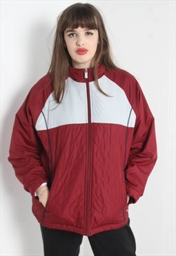 Vintage Nike 90' Quilted Padded Jacket - Red