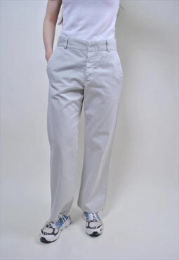 Vintage minimalist Italian pants, straight grey trousers 