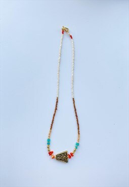 Beaded Necklace With Antique Charm