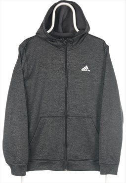 Grey Adidas Zipped Hoodie - Medium
