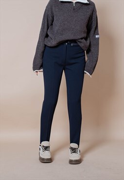Vintage 90s High Waist Blue Technical Fabric Ski Trousers S