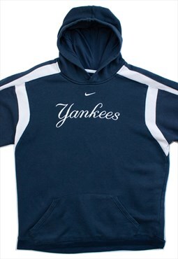 Vintage NIKE Team New York Yankees Navy 90s Pullover Hoodie