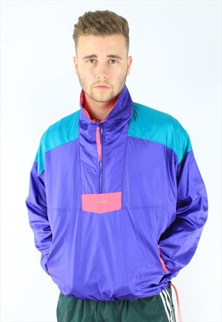 COLUMBIA COLOUR BLOCK HALF-ZIP RAIN MAC JACKET