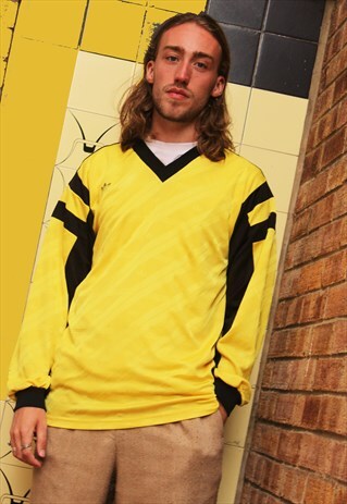 VINTAGE 90'S YELLOW ADIDAS ORIGINALS FOOTBALL TOP