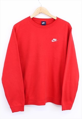 Vintage Nike Sweatshirt Red Pullover With Spell Out Logo 90s
