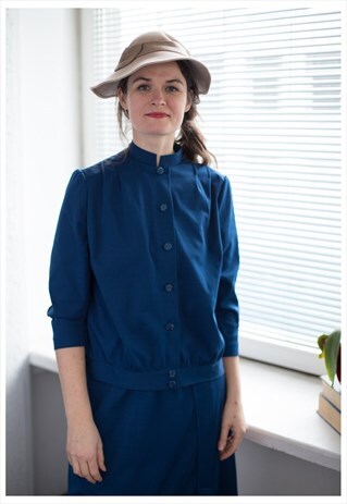 VINTAGE 60'S BLUE TOP AND SKIRT CO-ORDINATE