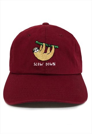 DAD BRAND CAP SLOW DOWN 2.0 - PREMIUM BASEBALL CAP - RED
