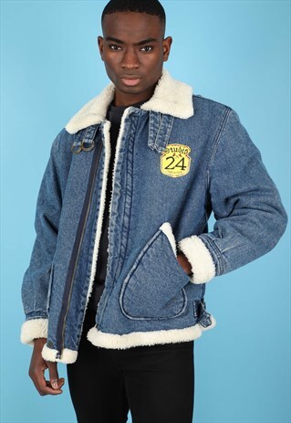 VINTAGE SHERPA PATCHWORK DENIM JACKET NJ459