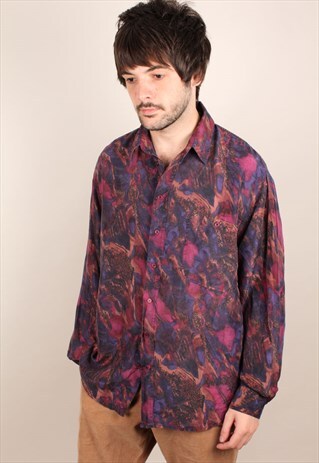 VINTAGE SILK CRAZY PATTERN SHIRT ASM1489