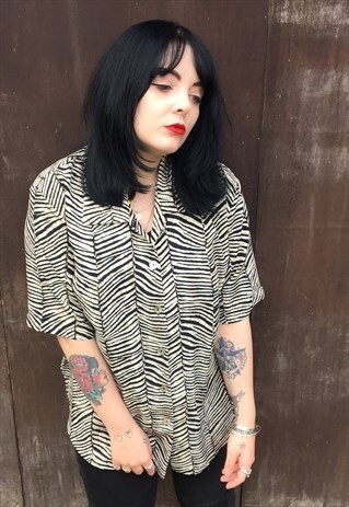 VINTAGE 90'S ANIMAL PRINT BLOUSE