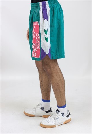 VINTAGE HUMMEL GREEN 90'S SPORT SHORTS