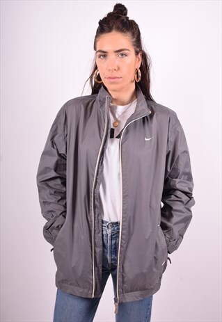 NIKE WOMENS VINTAGE RAIN JACKET XL GREY 90'S