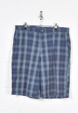 Vintage Dickies Cargo Shorts Checked Blue W36
