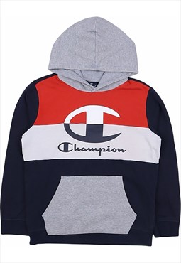 Vintage 90's Champion Hoodie Spellout Pullover Black, Grey,