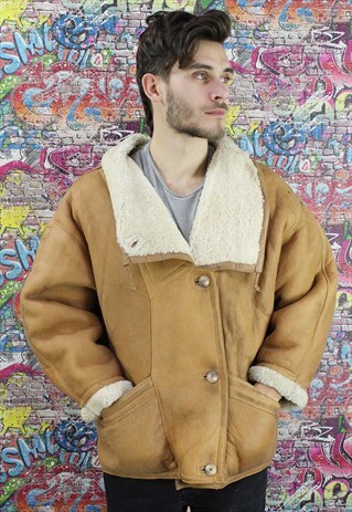 VINTAGE AVIATOR/FLYING JACKET. SHEARLING SHEEP SKIN. UNISEX.