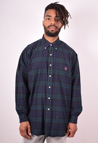 RALPH LAUREN MENS VINTAGE SHIRT LARGE BLUE 90S