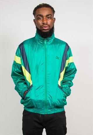 PUMA VINTAGE 90'S GREEN TRACKSUIT JACKET TOP