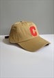 KHAKI GRAPHIC VINTAGE COTTON BASEBALL ADJUSTABLE CAP 