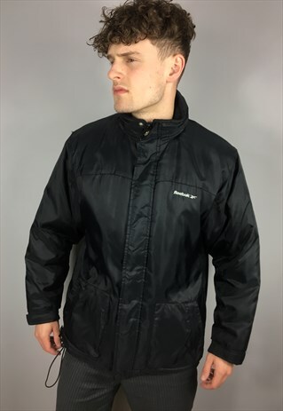 VINTAGE REEBOK BLACK PUFFER JACKET