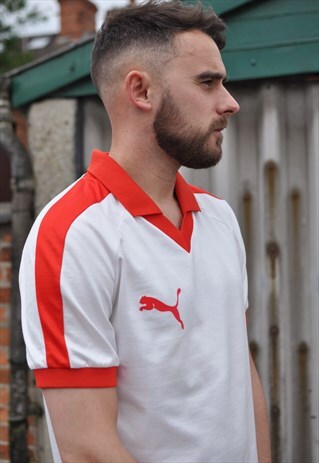 VINTAGE 90'S PUMA FOOTBALL POLO COLLAR SPORTS TEE