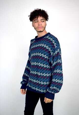 VINTAGE 90'S RON CHERESKIN MACY'S PATTERNED JUMPER