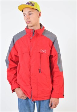 Vinyage windbreaker rain jacket in red