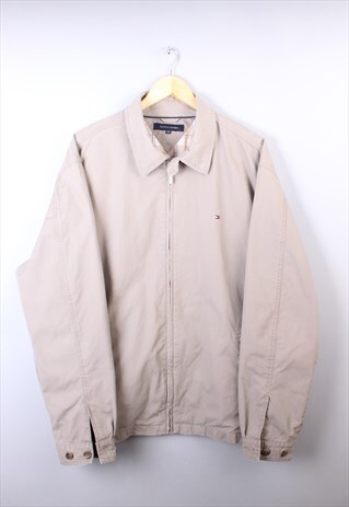 MENS VINTAGE TOMMY HILFIGER BEIGE HARRINGTON JACKET