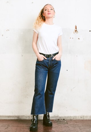 VINTAGE LEVI'S 523 04 CROPPED FLARE JEANS