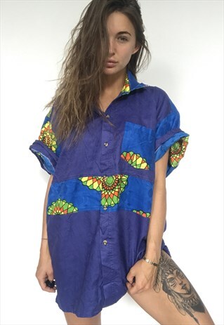 PATTERNED OVERSIZED RETRO VINTAGE UNISEX FESTIVAL SHIRT