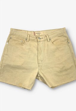 Vintage Levi's 505 Cut Off Denim Shorts Beige W34 BV20310