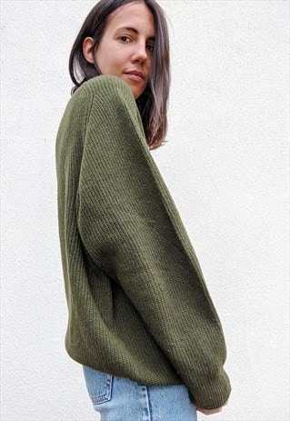 VINTAGE KNIT GREEN OVERSIZED JUMPER