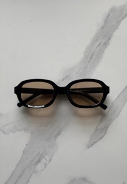 BOO DESIGNED Round Black Sunglasses with Brown Lenses
