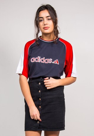VINTAGE 90'S NAVY BLUE ADIDAS T-SHIRT
