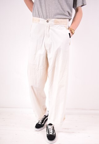 TOMMY HILFIGER MENS VINTAGE TROUSERS W34 L31 WHITE 90S
