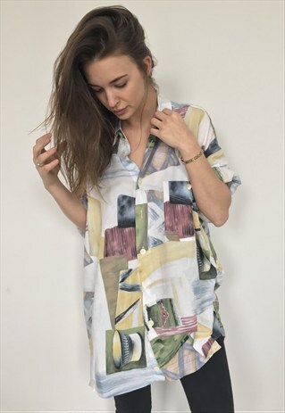 PATTERNED OVERSIZED RETRO VINTAGE UNISEX FESTIVAL SHIRT