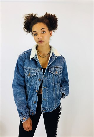 VINTAGE WRANGLER 80S DENIM SHERPA JACKET