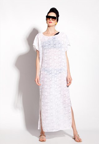 WHITE DRESS/SUMMER MAXI DRESS/ LACE DRESS/ MAXI DRESS/