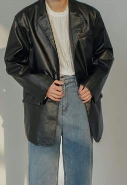 Men's vintage pu leather blazer S VOL.1