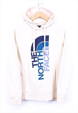 Vintage The North Face Hoodie Cream Pullover With Chest Logo
