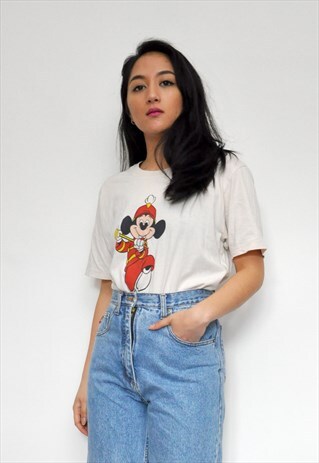 90S DISNEY MICKEY MOUSE CREAM T-SHIRT