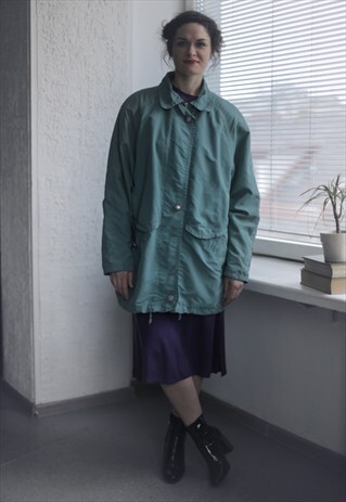VINTAGE 80'S GREEN PARKA COAT