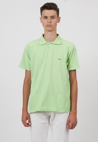 VINTAGE GREEN LACOSTE SHORT SLEEVE POLO SHIRT TOP