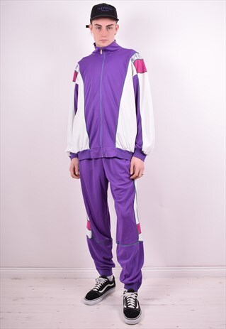 MENS VINTAGE FULL TRACKSUIT XL PURPLE 90'S